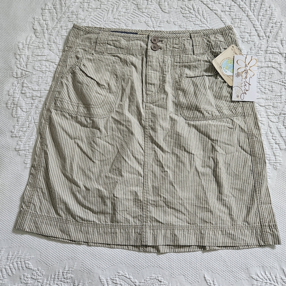 Aventura Women's Pencil Skirt - Tan Stripes